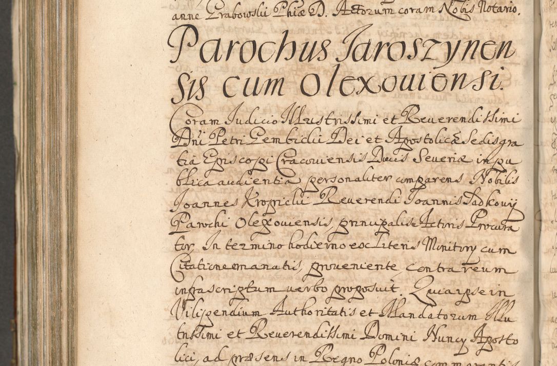 Zdjęcie nr 1272 dla obiektu archiwalnego: Acta actorum, decretorum, sententiarum, erectionum, confirmationum, institutionum, resignationum, constitutionum, provisionum, quietationum, submissionum, protestationum, substitutionum R. D. Petri Gembicki, episcopi Cracoviensis, ducis Severiae in a. D. 1650 et 1651 acticatorum. Volumen V