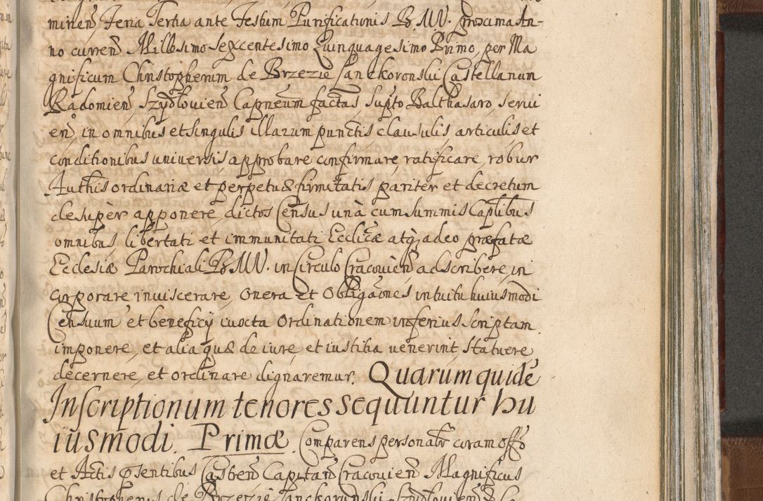 Zdjęcie nr 1253 dla obiektu archiwalnego: Acta actorum, decretorum, sententiarum, erectionum, confirmationum, institutionum, resignationum, constitutionum, provisionum, quietationum, submissionum, protestationum, substitutionum R. D. Petri Gembicki, episcopi Cracoviensis, ducis Severiae in a. D. 1650 et 1651 acticatorum. Volumen V
