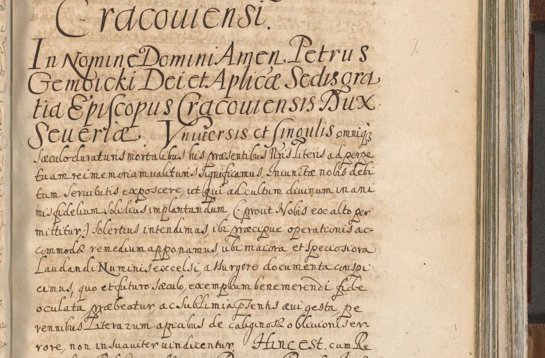 Zdjęcie nr 1251 dla obiektu archiwalnego: Acta actorum, decretorum, sententiarum, erectionum, confirmationum, institutionum, resignationum, constitutionum, provisionum, quietationum, submissionum, protestationum, substitutionum R. D. Petri Gembicki, episcopi Cracoviensis, ducis Severiae in a. D. 1650 et 1651 acticatorum. Volumen V