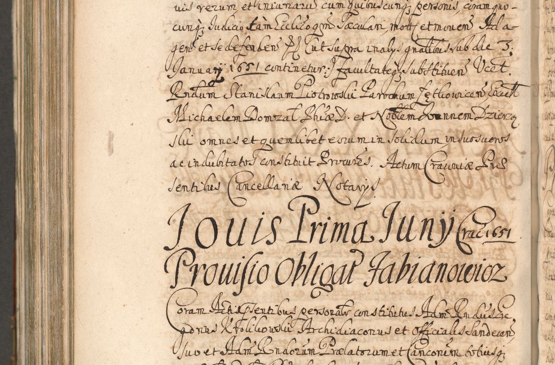 Zdjęcie nr 1231 dla obiektu archiwalnego: Acta actorum, decretorum, sententiarum, erectionum, confirmationum, institutionum, resignationum, constitutionum, provisionum, quietationum, submissionum, protestationum, substitutionum R. D. Petri Gembicki, episcopi Cracoviensis, ducis Severiae in a. D. 1650 et 1651 acticatorum. Volumen V