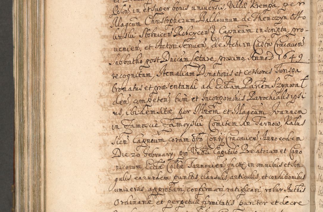 Zdjęcie nr 1219 dla obiektu archiwalnego: Acta actorum, decretorum, sententiarum, erectionum, confirmationum, institutionum, resignationum, constitutionum, provisionum, quietationum, submissionum, protestationum, substitutionum R. D. Petri Gembicki, episcopi Cracoviensis, ducis Severiae in a. D. 1650 et 1651 acticatorum. Volumen V