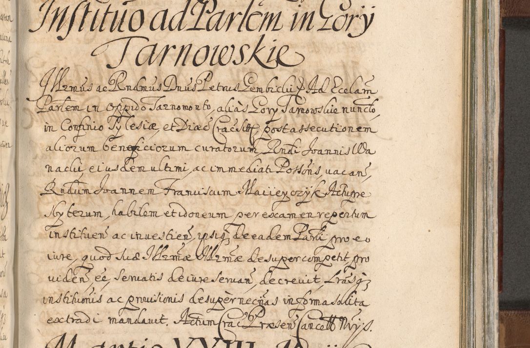 Zdjęcie nr 1214 dla obiektu archiwalnego: Acta actorum, decretorum, sententiarum, erectionum, confirmationum, institutionum, resignationum, constitutionum, provisionum, quietationum, submissionum, protestationum, substitutionum R. D. Petri Gembicki, episcopi Cracoviensis, ducis Severiae in a. D. 1650 et 1651 acticatorum. Volumen V