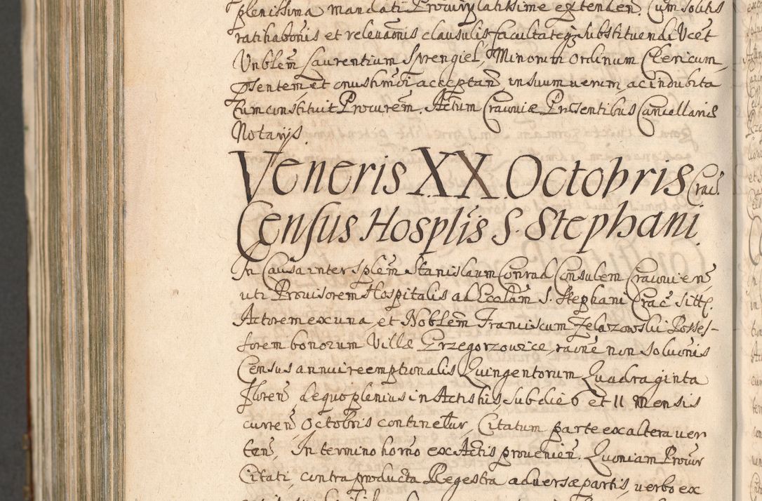 Zdjęcie nr 1586 dla obiektu archiwalnego: Acta actorum, decretorum, sententiarum, erectionum, confirmationum, institutionum, resignationum, constitutionum, provisionum, quietationum, submissionum, protestationum, substitutionum R. D. Petri Gembicki, episcopi Cracoviensis, ducis Severiae in a. D. 1650 et 1651 acticatorum. Volumen V