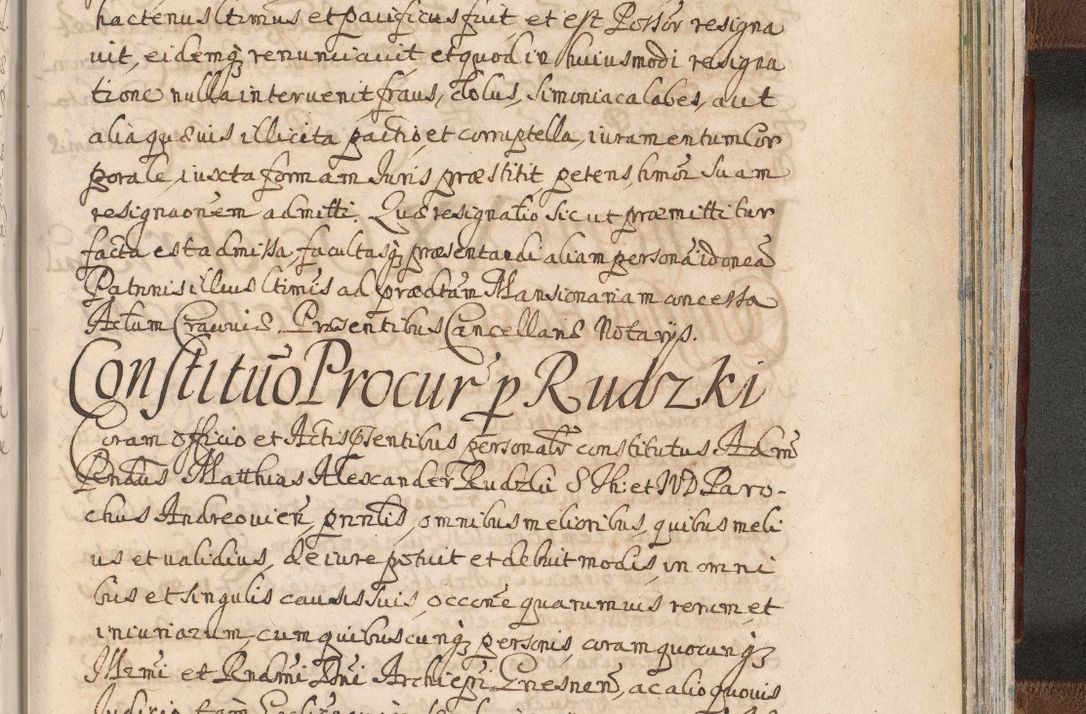 Zdjęcie nr 1585 dla obiektu archiwalnego: Acta actorum, decretorum, sententiarum, erectionum, confirmationum, institutionum, resignationum, constitutionum, provisionum, quietationum, submissionum, protestationum, substitutionum R. D. Petri Gembicki, episcopi Cracoviensis, ducis Severiae in a. D. 1650 et 1651 acticatorum. Volumen V