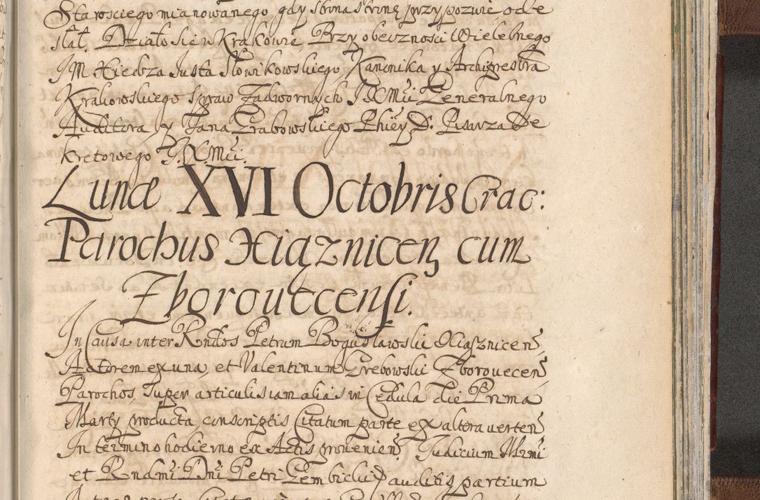 Zdjęcie nr 1579 dla obiektu archiwalnego: Acta actorum, decretorum, sententiarum, erectionum, confirmationum, institutionum, resignationum, constitutionum, provisionum, quietationum, submissionum, protestationum, substitutionum R. D. Petri Gembicki, episcopi Cracoviensis, ducis Severiae in a. D. 1650 et 1651 acticatorum. Volumen V