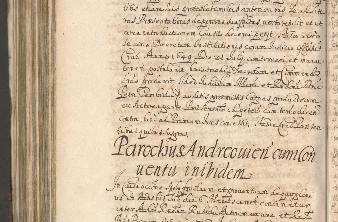 Zdjęcie nr 1574 dla obiektu archiwalnego: Acta actorum, decretorum, sententiarum, erectionum, confirmationum, institutionum, resignationum, constitutionum, provisionum, quietationum, submissionum, protestationum, substitutionum R. D. Petri Gembicki, episcopi Cracoviensis, ducis Severiae in a. D. 1650 et 1651 acticatorum. Volumen V