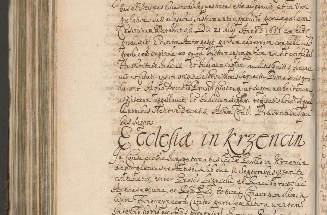 Zdjęcie nr 1564 dla obiektu archiwalnego: Acta actorum, decretorum, sententiarum, erectionum, confirmationum, institutionum, resignationum, constitutionum, provisionum, quietationum, submissionum, protestationum, substitutionum R. D. Petri Gembicki, episcopi Cracoviensis, ducis Severiae in a. D. 1650 et 1651 acticatorum. Volumen V