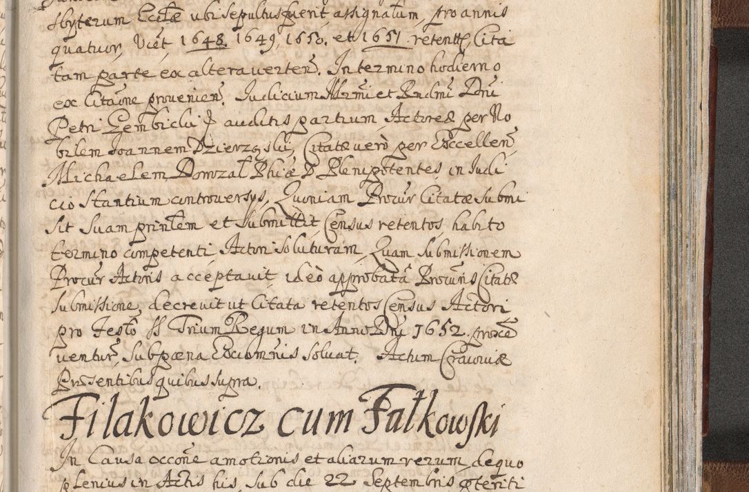 Zdjęcie nr 1561 dla obiektu archiwalnego: Acta actorum, decretorum, sententiarum, erectionum, confirmationum, institutionum, resignationum, constitutionum, provisionum, quietationum, submissionum, protestationum, substitutionum R. D. Petri Gembicki, episcopi Cracoviensis, ducis Severiae in a. D. 1650 et 1651 acticatorum. Volumen V