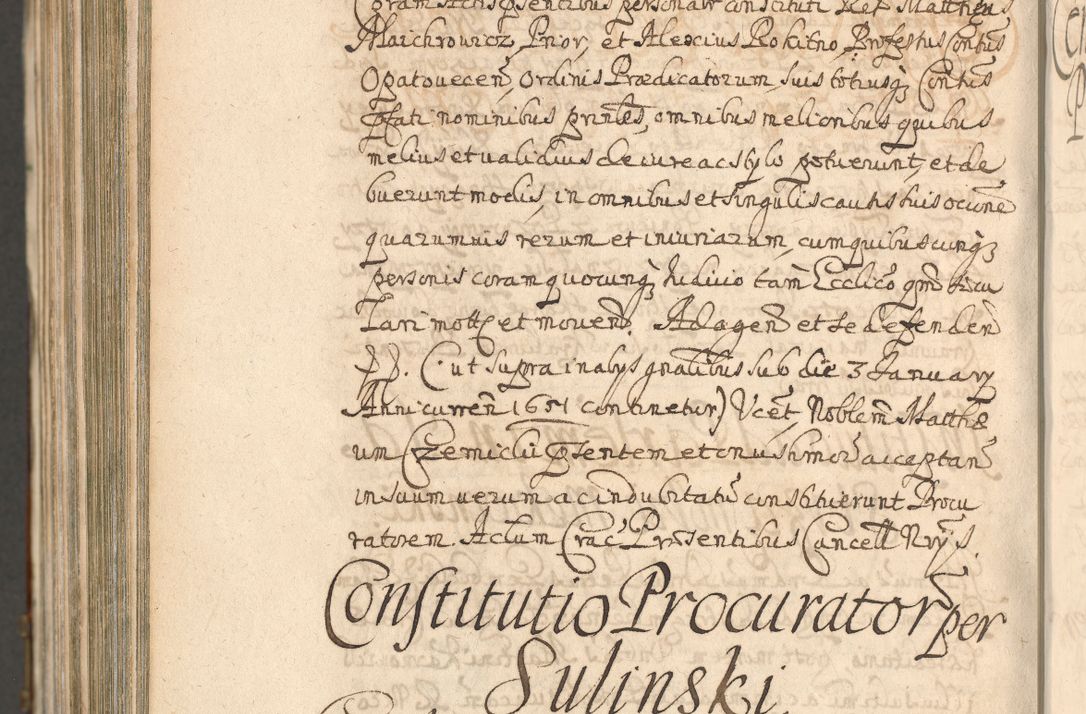 Zdjęcie nr 1556 dla obiektu archiwalnego: Acta actorum, decretorum, sententiarum, erectionum, confirmationum, institutionum, resignationum, constitutionum, provisionum, quietationum, submissionum, protestationum, substitutionum R. D. Petri Gembicki, episcopi Cracoviensis, ducis Severiae in a. D. 1650 et 1651 acticatorum. Volumen V