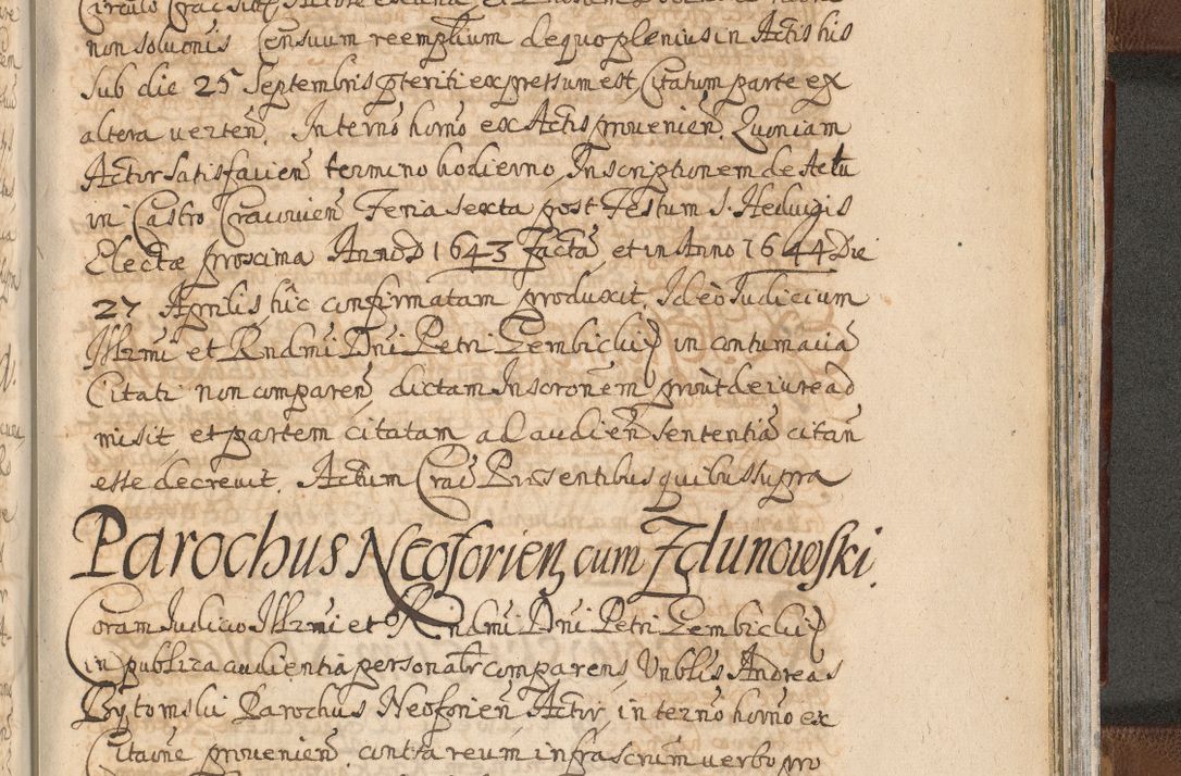 Zdjęcie nr 1553 dla obiektu archiwalnego: Acta actorum, decretorum, sententiarum, erectionum, confirmationum, institutionum, resignationum, constitutionum, provisionum, quietationum, submissionum, protestationum, substitutionum R. D. Petri Gembicki, episcopi Cracoviensis, ducis Severiae in a. D. 1650 et 1651 acticatorum. Volumen V
