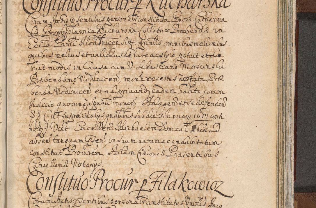Zdjęcie nr 1523 dla obiektu archiwalnego: Acta actorum, decretorum, sententiarum, erectionum, confirmationum, institutionum, resignationum, constitutionum, provisionum, quietationum, submissionum, protestationum, substitutionum R. D. Petri Gembicki, episcopi Cracoviensis, ducis Severiae in a. D. 1650 et 1651 acticatorum. Volumen V