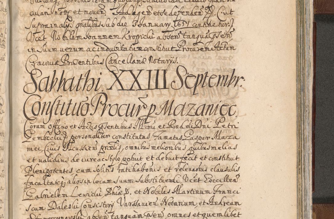 Zdjęcie nr 1513 dla obiektu archiwalnego: Acta actorum, decretorum, sententiarum, erectionum, confirmationum, institutionum, resignationum, constitutionum, provisionum, quietationum, submissionum, protestationum, substitutionum R. D. Petri Gembicki, episcopi Cracoviensis, ducis Severiae in a. D. 1650 et 1651 acticatorum. Volumen V