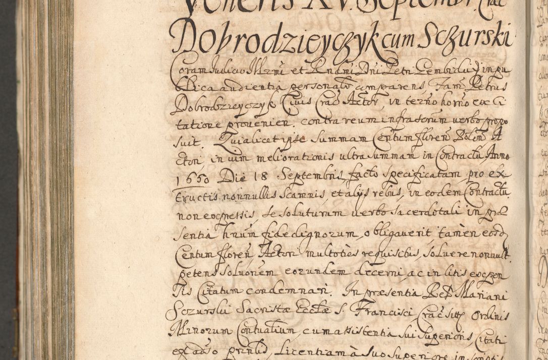 Zdjęcie nr 1490 dla obiektu archiwalnego: Acta actorum, decretorum, sententiarum, erectionum, confirmationum, institutionum, resignationum, constitutionum, provisionum, quietationum, submissionum, protestationum, substitutionum R. D. Petri Gembicki, episcopi Cracoviensis, ducis Severiae in a. D. 1650 et 1651 acticatorum. Volumen V