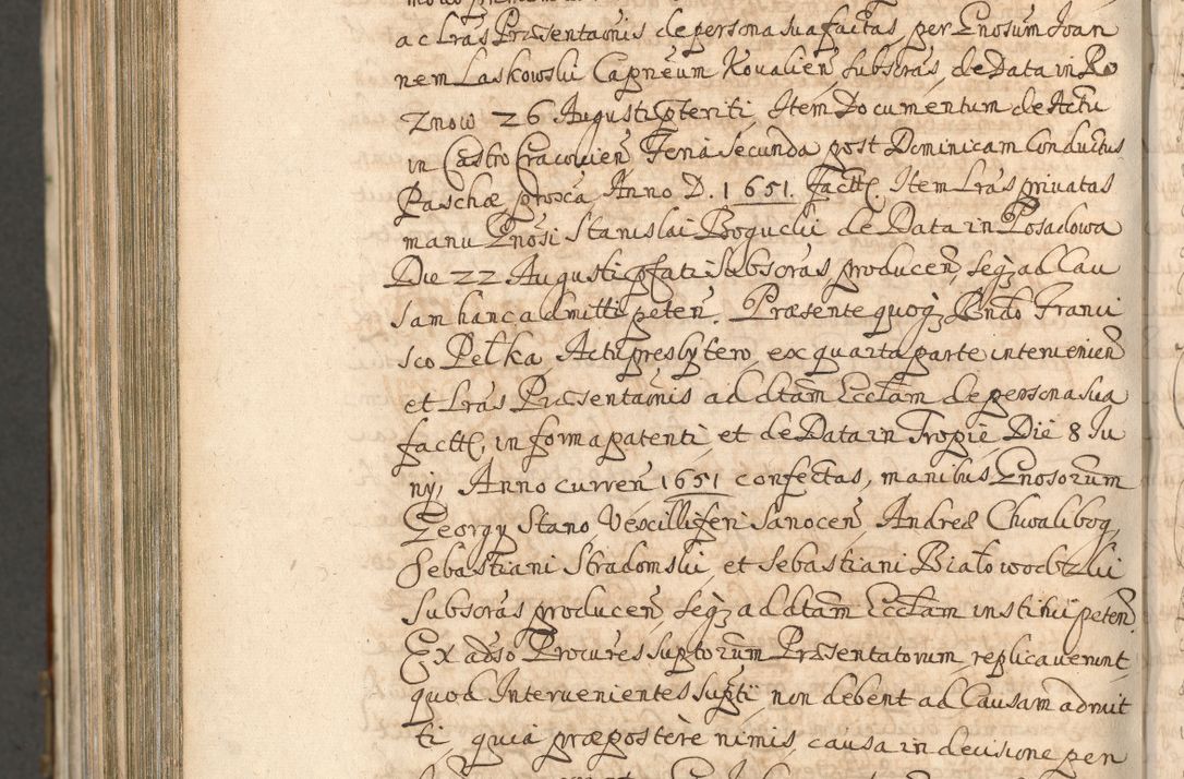 Zdjęcie nr 1466 dla obiektu archiwalnego: Acta actorum, decretorum, sententiarum, erectionum, confirmationum, institutionum, resignationum, constitutionum, provisionum, quietationum, submissionum, protestationum, substitutionum R. D. Petri Gembicki, episcopi Cracoviensis, ducis Severiae in a. D. 1650 et 1651 acticatorum. Volumen V