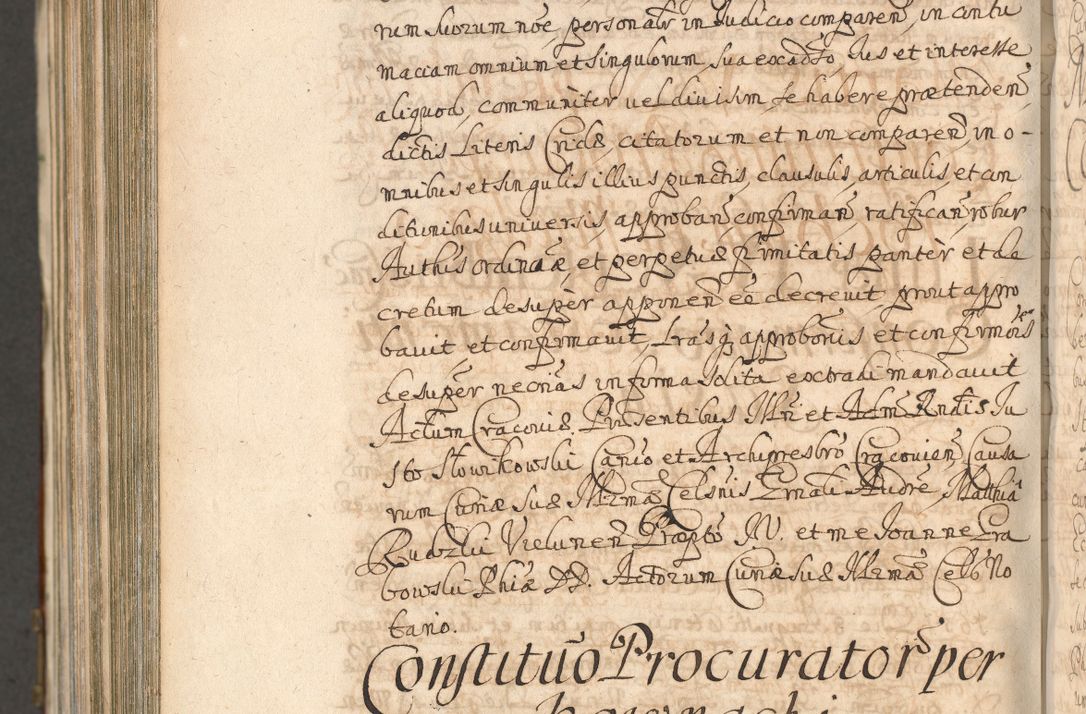 Zdjęcie nr 1460 dla obiektu archiwalnego: Acta actorum, decretorum, sententiarum, erectionum, confirmationum, institutionum, resignationum, constitutionum, provisionum, quietationum, submissionum, protestationum, substitutionum R. D. Petri Gembicki, episcopi Cracoviensis, ducis Severiae in a. D. 1650 et 1651 acticatorum. Volumen V