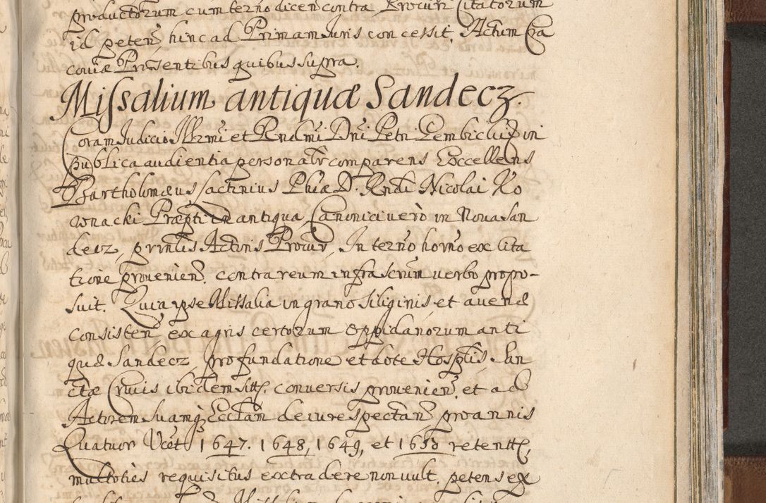 Zdjęcie nr 1457 dla obiektu archiwalnego: Acta actorum, decretorum, sententiarum, erectionum, confirmationum, institutionum, resignationum, constitutionum, provisionum, quietationum, submissionum, protestationum, substitutionum R. D. Petri Gembicki, episcopi Cracoviensis, ducis Severiae in a. D. 1650 et 1651 acticatorum. Volumen V
