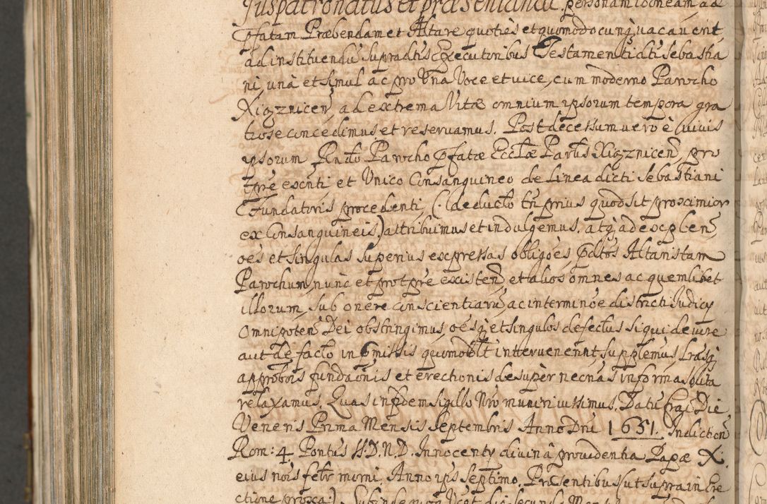 Zdjęcie nr 1452 dla obiektu archiwalnego: Acta actorum, decretorum, sententiarum, erectionum, confirmationum, institutionum, resignationum, constitutionum, provisionum, quietationum, submissionum, protestationum, substitutionum R. D. Petri Gembicki, episcopi Cracoviensis, ducis Severiae in a. D. 1650 et 1651 acticatorum. Volumen V