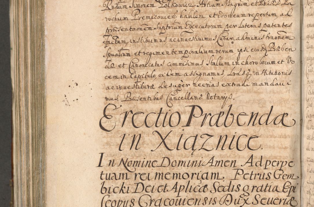 Zdjęcie nr 1444 dla obiektu archiwalnego: Acta actorum, decretorum, sententiarum, erectionum, confirmationum, institutionum, resignationum, constitutionum, provisionum, quietationum, submissionum, protestationum, substitutionum R. D. Petri Gembicki, episcopi Cracoviensis, ducis Severiae in a. D. 1650 et 1651 acticatorum. Volumen V