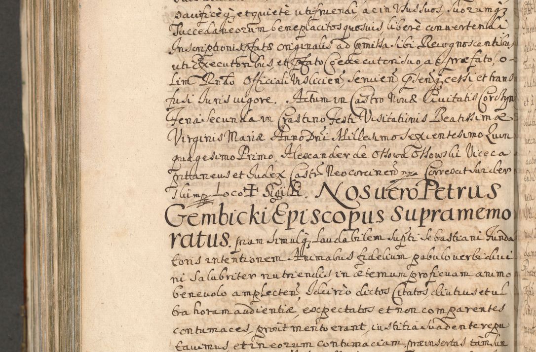 Zdjęcie nr 1440 dla obiektu archiwalnego: Acta actorum, decretorum, sententiarum, erectionum, confirmationum, institutionum, resignationum, constitutionum, provisionum, quietationum, submissionum, protestationum, substitutionum R. D. Petri Gembicki, episcopi Cracoviensis, ducis Severiae in a. D. 1650 et 1651 acticatorum. Volumen V