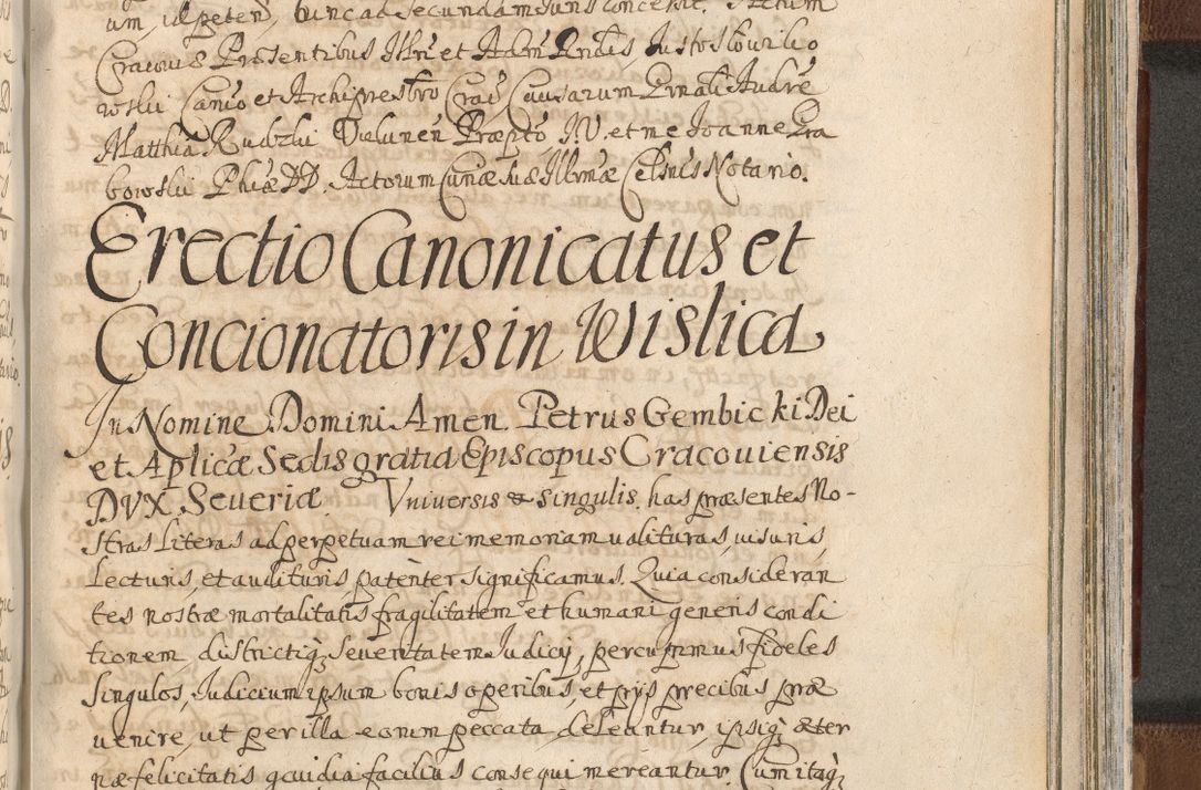Zdjęcie nr 1431 dla obiektu archiwalnego: Acta actorum, decretorum, sententiarum, erectionum, confirmationum, institutionum, resignationum, constitutionum, provisionum, quietationum, submissionum, protestationum, substitutionum R. D. Petri Gembicki, episcopi Cracoviensis, ducis Severiae in a. D. 1650 et 1651 acticatorum. Volumen V