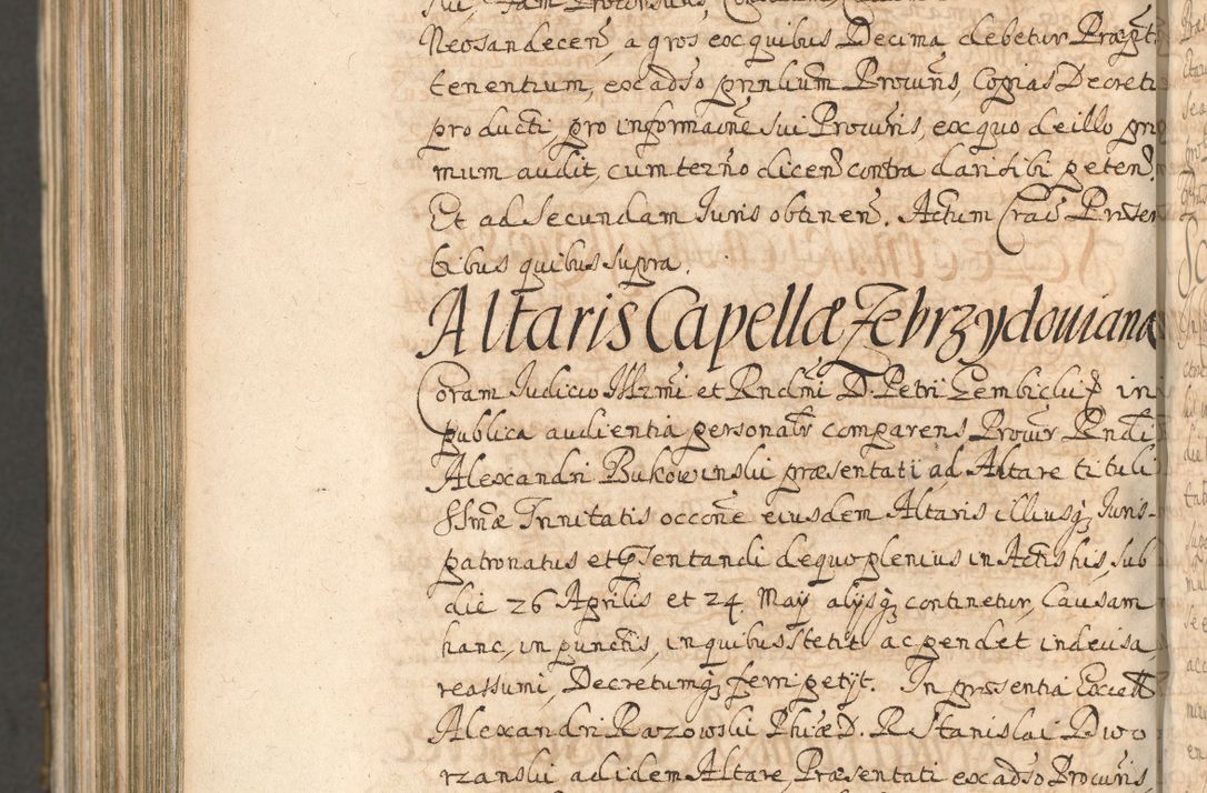 Zdjęcie nr 1418 dla obiektu archiwalnego: Acta actorum, decretorum, sententiarum, erectionum, confirmationum, institutionum, resignationum, constitutionum, provisionum, quietationum, submissionum, protestationum, substitutionum R. D. Petri Gembicki, episcopi Cracoviensis, ducis Severiae in a. D. 1650 et 1651 acticatorum. Volumen V