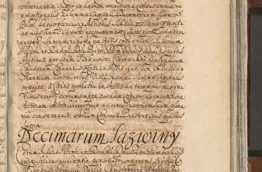 Zdjęcie nr 1415 dla obiektu archiwalnego: Acta actorum, decretorum, sententiarum, erectionum, confirmationum, institutionum, resignationum, constitutionum, provisionum, quietationum, submissionum, protestationum, substitutionum R. D. Petri Gembicki, episcopi Cracoviensis, ducis Severiae in a. D. 1650 et 1651 acticatorum. Volumen V