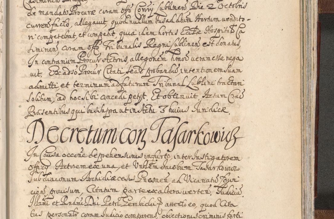 Zdjęcie nr 1609 dla obiektu archiwalnego: Acta actorum, decretorum, sententiarum, erectionum, confirmationum, institutionum, resignationum, constitutionum, provisionum, quietationum, submissionum, protestationum, substitutionum R. D. Petri Gembicki, episcopi Cracoviensis, ducis Severiae in a. D. 1650 et 1651 acticatorum. Volumen V