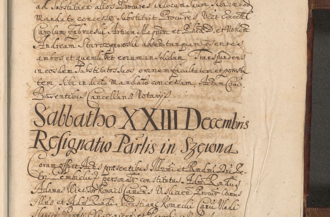 Zdjęcie nr 1749 dla obiektu archiwalnego: Acta actorum, decretorum, sententiarum, erectionum, confirmationum, institutionum, resignationum, constitutionum, provisionum, quietationum, submissionum, protestationum, substitutionum R. D. Petri Gembicki, episcopi Cracoviensis, ducis Severiae in a. D. 1650 et 1651 acticatorum. Volumen V