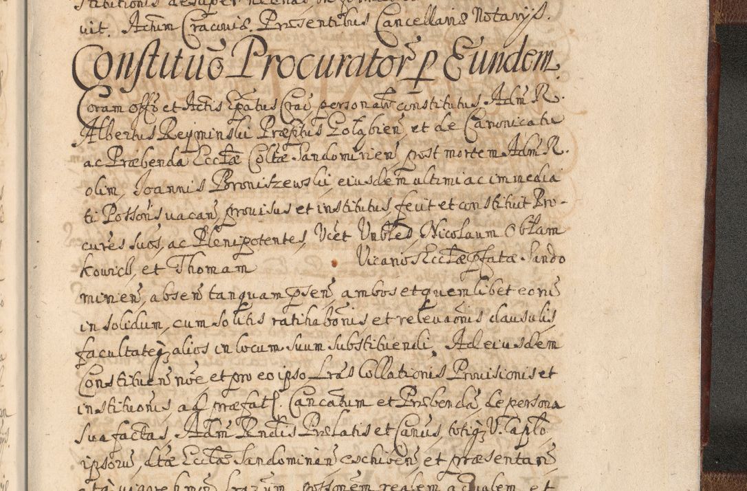 Zdjęcie nr 1745 dla obiektu archiwalnego: Acta actorum, decretorum, sententiarum, erectionum, confirmationum, institutionum, resignationum, constitutionum, provisionum, quietationum, submissionum, protestationum, substitutionum R. D. Petri Gembicki, episcopi Cracoviensis, ducis Severiae in a. D. 1650 et 1651 acticatorum. Volumen V