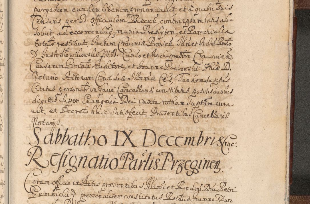 Zdjęcie nr 1737 dla obiektu archiwalnego: Acta actorum, decretorum, sententiarum, erectionum, confirmationum, institutionum, resignationum, constitutionum, provisionum, quietationum, submissionum, protestationum, substitutionum R. D. Petri Gembicki, episcopi Cracoviensis, ducis Severiae in a. D. 1650 et 1651 acticatorum. Volumen V