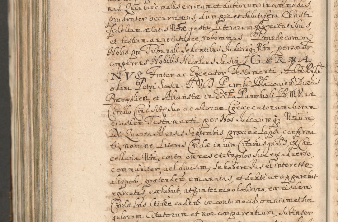 Zdjęcie nr 1724 dla obiektu archiwalnego: Acta actorum, decretorum, sententiarum, erectionum, confirmationum, institutionum, resignationum, constitutionum, provisionum, quietationum, submissionum, protestationum, substitutionum R. D. Petri Gembicki, episcopi Cracoviensis, ducis Severiae in a. D. 1650 et 1651 acticatorum. Volumen V