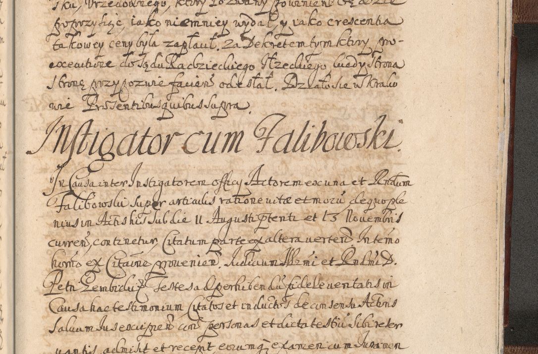 Zdjęcie nr 1723 dla obiektu archiwalnego: Acta actorum, decretorum, sententiarum, erectionum, confirmationum, institutionum, resignationum, constitutionum, provisionum, quietationum, submissionum, protestationum, substitutionum R. D. Petri Gembicki, episcopi Cracoviensis, ducis Severiae in a. D. 1650 et 1651 acticatorum. Volumen V