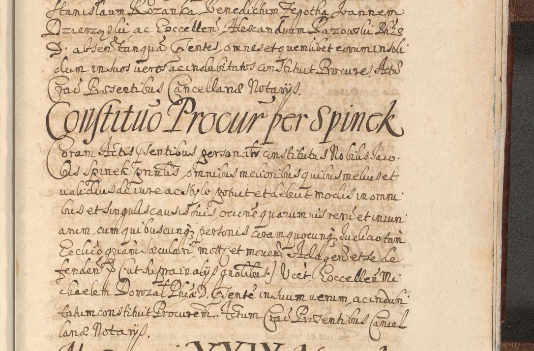 Zdjęcie nr 1715 dla obiektu archiwalnego: Acta actorum, decretorum, sententiarum, erectionum, confirmationum, institutionum, resignationum, constitutionum, provisionum, quietationum, submissionum, protestationum, substitutionum R. D. Petri Gembicki, episcopi Cracoviensis, ducis Severiae in a. D. 1650 et 1651 acticatorum. Volumen V
