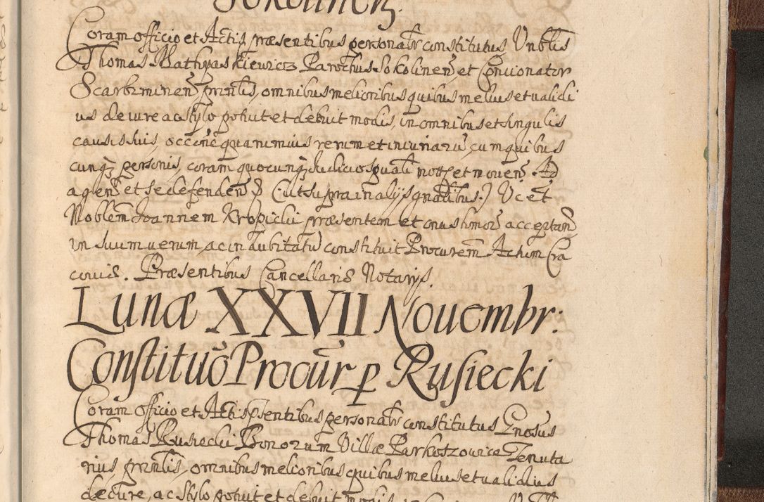 Zdjęcie nr 1713 dla obiektu archiwalnego: Acta actorum, decretorum, sententiarum, erectionum, confirmationum, institutionum, resignationum, constitutionum, provisionum, quietationum, submissionum, protestationum, substitutionum R. D. Petri Gembicki, episcopi Cracoviensis, ducis Severiae in a. D. 1650 et 1651 acticatorum. Volumen V