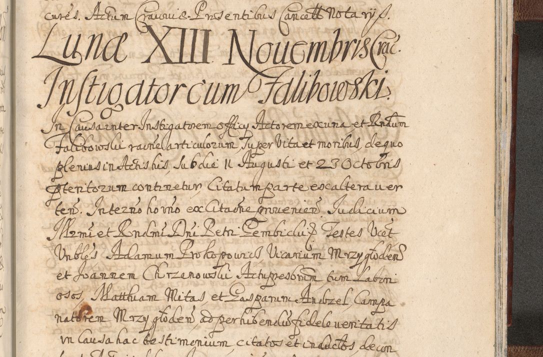 Zdjęcie nr 1685 dla obiektu archiwalnego: Acta actorum, decretorum, sententiarum, erectionum, confirmationum, institutionum, resignationum, constitutionum, provisionum, quietationum, submissionum, protestationum, substitutionum R. D. Petri Gembicki, episcopi Cracoviensis, ducis Severiae in a. D. 1650 et 1651 acticatorum. Volumen V