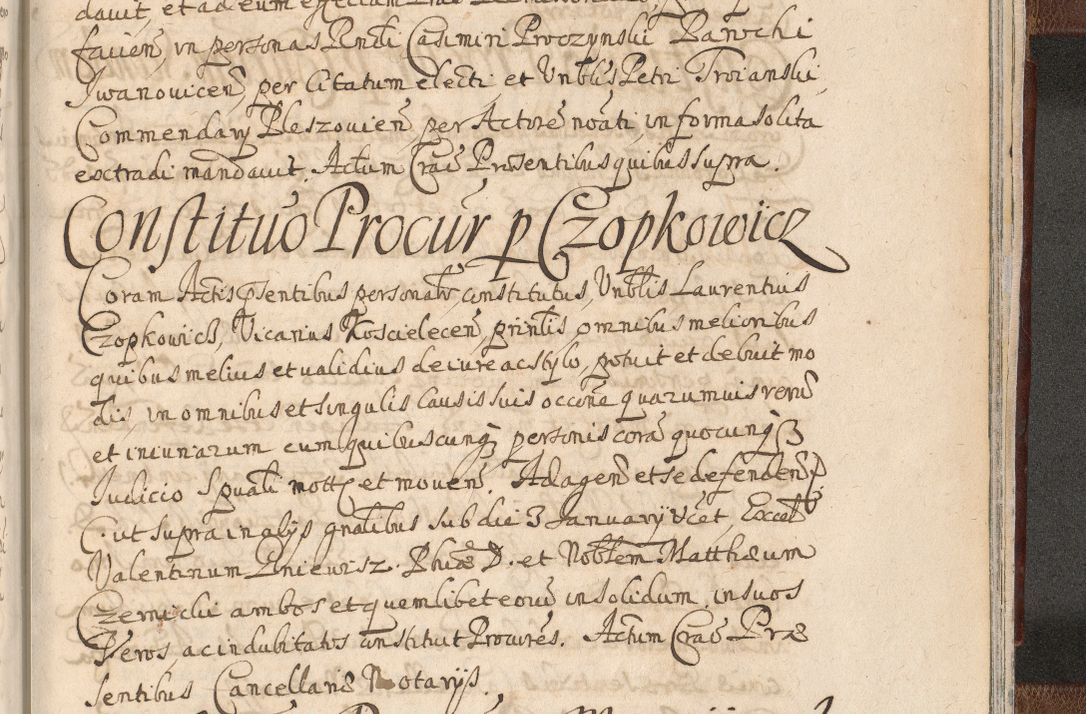Zdjęcie nr 1683 dla obiektu archiwalnego: Acta actorum, decretorum, sententiarum, erectionum, confirmationum, institutionum, resignationum, constitutionum, provisionum, quietationum, submissionum, protestationum, substitutionum R. D. Petri Gembicki, episcopi Cracoviensis, ducis Severiae in a. D. 1650 et 1651 acticatorum. Volumen V