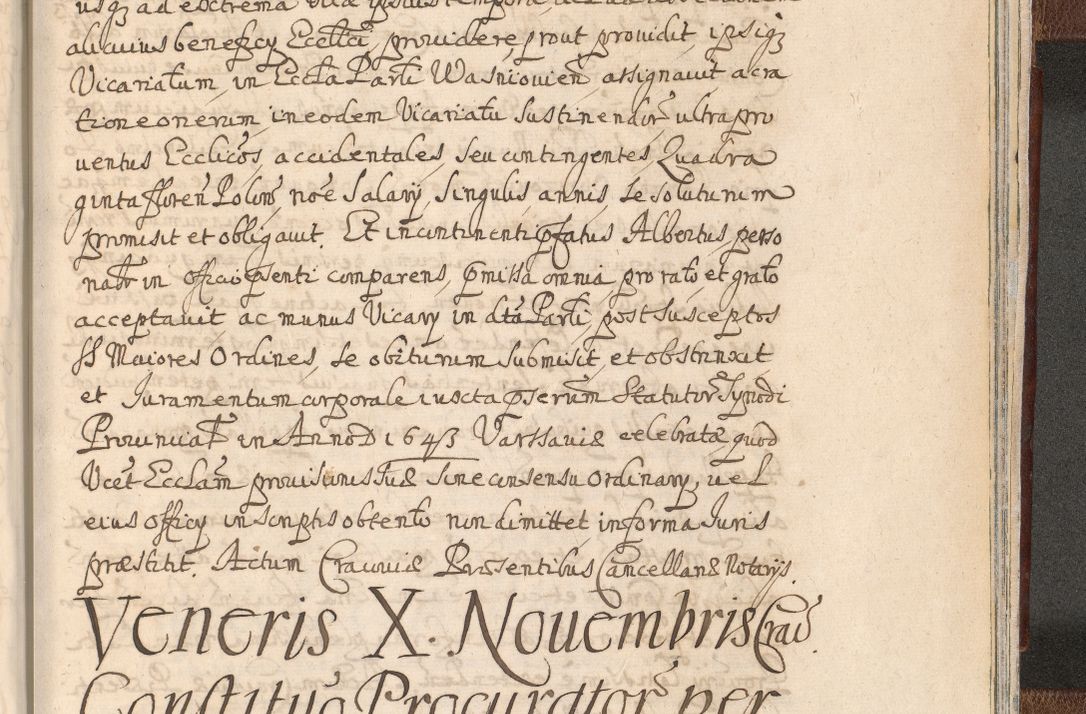 Zdjęcie nr 1679 dla obiektu archiwalnego: Acta actorum, decretorum, sententiarum, erectionum, confirmationum, institutionum, resignationum, constitutionum, provisionum, quietationum, submissionum, protestationum, substitutionum R. D. Petri Gembicki, episcopi Cracoviensis, ducis Severiae in a. D. 1650 et 1651 acticatorum. Volumen V