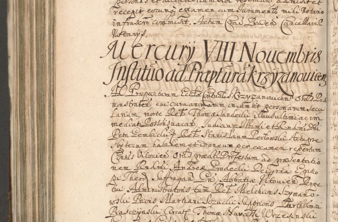Zdjęcie nr 1630 dla obiektu archiwalnego: Acta actorum, decretorum, sententiarum, erectionum, confirmationum, institutionum, resignationum, constitutionum, provisionum, quietationum, submissionum, protestationum, substitutionum R. D. Petri Gembicki, episcopi Cracoviensis, ducis Severiae in a. D. 1650 et 1651 acticatorum. Volumen V