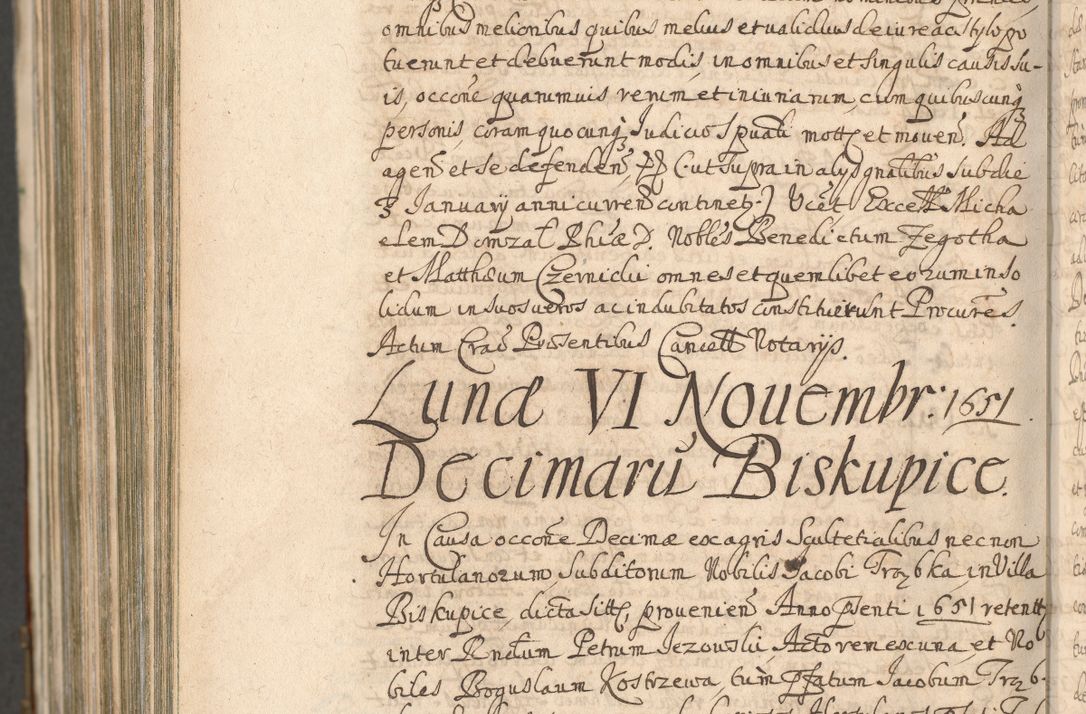 Zdjęcie nr 1624 dla obiektu archiwalnego: Acta actorum, decretorum, sententiarum, erectionum, confirmationum, institutionum, resignationum, constitutionum, provisionum, quietationum, submissionum, protestationum, substitutionum R. D. Petri Gembicki, episcopi Cracoviensis, ducis Severiae in a. D. 1650 et 1651 acticatorum. Volumen V