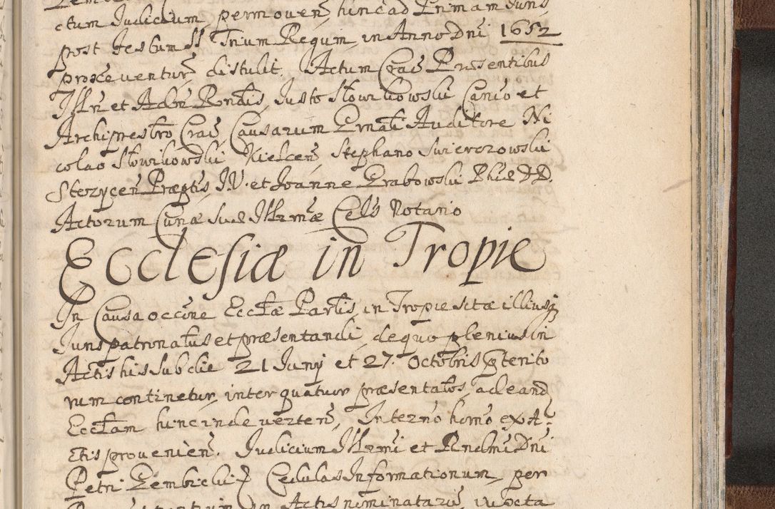 Zdjęcie nr 1621 dla obiektu archiwalnego: Acta actorum, decretorum, sententiarum, erectionum, confirmationum, institutionum, resignationum, constitutionum, provisionum, quietationum, submissionum, protestationum, substitutionum R. D. Petri Gembicki, episcopi Cracoviensis, ducis Severiae in a. D. 1650 et 1651 acticatorum. Volumen V