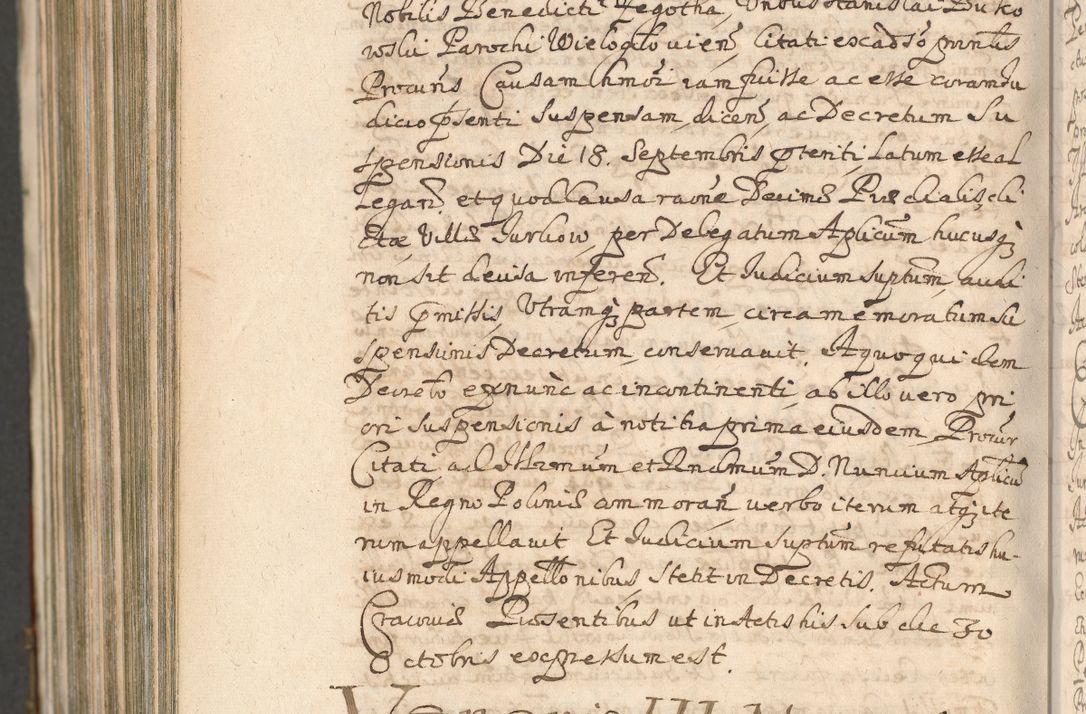 Zdjęcie nr 1620 dla obiektu archiwalnego: Acta actorum, decretorum, sententiarum, erectionum, confirmationum, institutionum, resignationum, constitutionum, provisionum, quietationum, submissionum, protestationum, substitutionum R. D. Petri Gembicki, episcopi Cracoviensis, ducis Severiae in a. D. 1650 et 1651 acticatorum. Volumen V