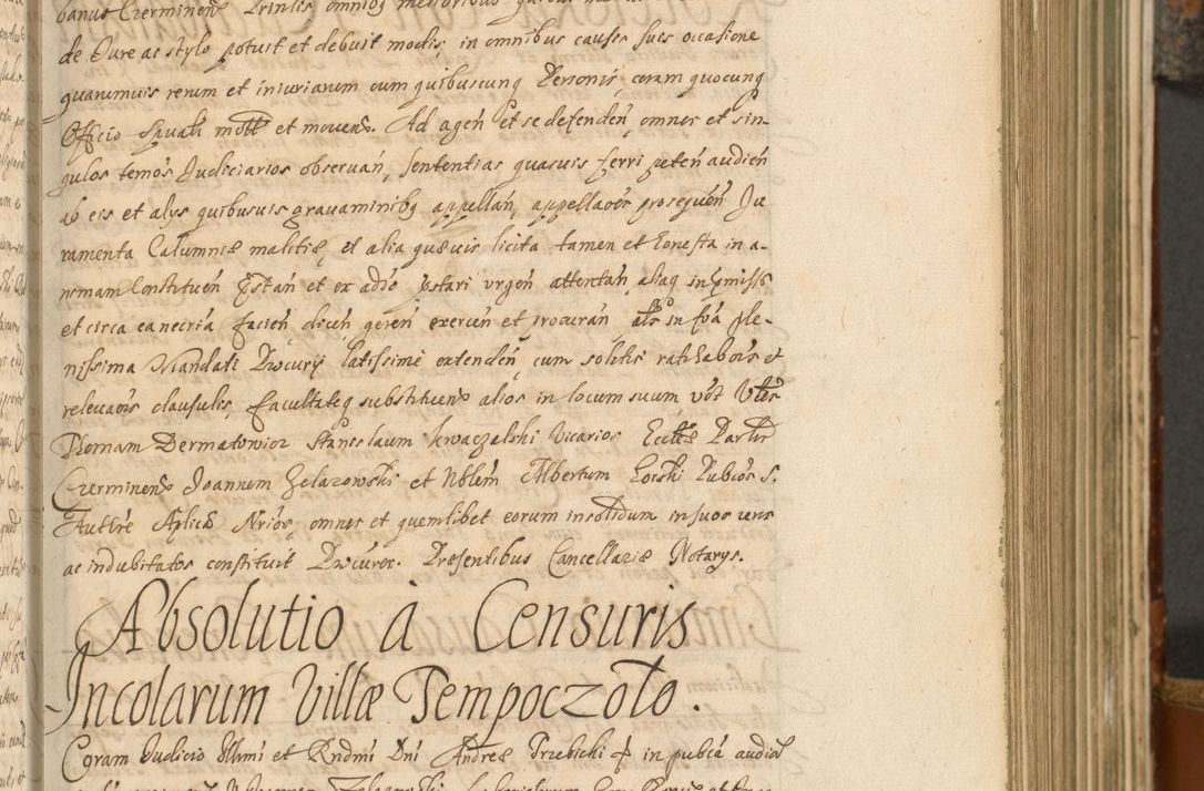 Zdjęcie nr 190 dla obiektu archiwalnego: Acta actorum, decretorum, sententiarum, erectionum, fundationum, confirmationum, instiutionum, resignationum, constitutionum, provisionum, submissionum, quietationum, substitutionum, ordinationum, ingrossationum, prostestationum R. D. Andreae Trzebicki, episcopi Cracoviensis, ducis Severiae in a. D. 1658 et  1659 acticatorum. Volumen I 