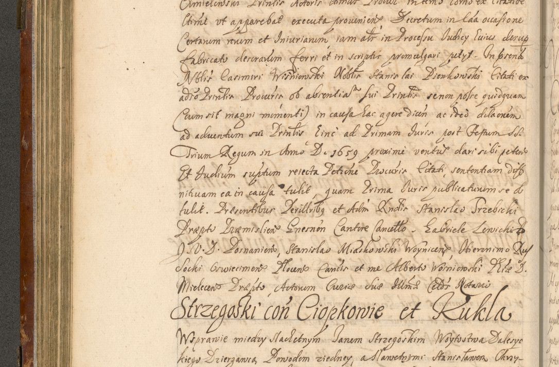 Zdjęcie nr 171 dla obiektu archiwalnego: Acta actorum, decretorum, sententiarum, erectionum, fundationum, confirmationum, instiutionum, resignationum, constitutionum, provisionum, submissionum, quietationum, substitutionum, ordinationum, ingrossationum, prostestationum R. D. Andreae Trzebicki, episcopi Cracoviensis, ducis Severiae in a. D. 1658 et  1659 acticatorum. Volumen I 