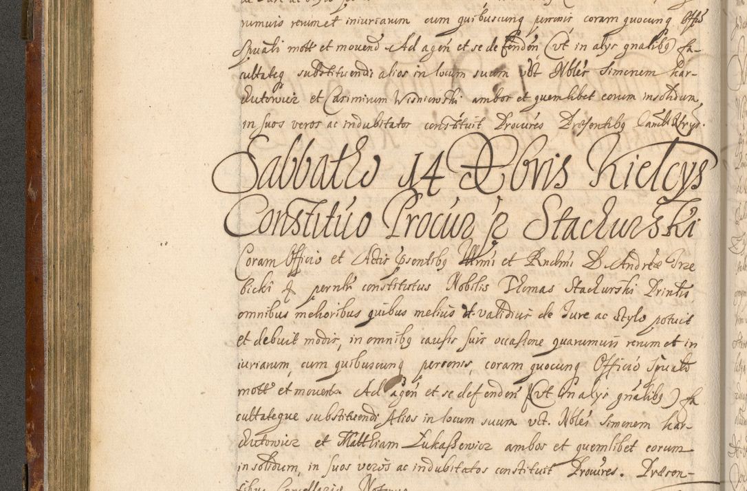 Zdjęcie nr 173 dla obiektu archiwalnego: Acta actorum, decretorum, sententiarum, erectionum, fundationum, confirmationum, instiutionum, resignationum, constitutionum, provisionum, submissionum, quietationum, substitutionum, ordinationum, ingrossationum, prostestationum R. D. Andreae Trzebicki, episcopi Cracoviensis, ducis Severiae in a. D. 1658 et  1659 acticatorum. Volumen I 