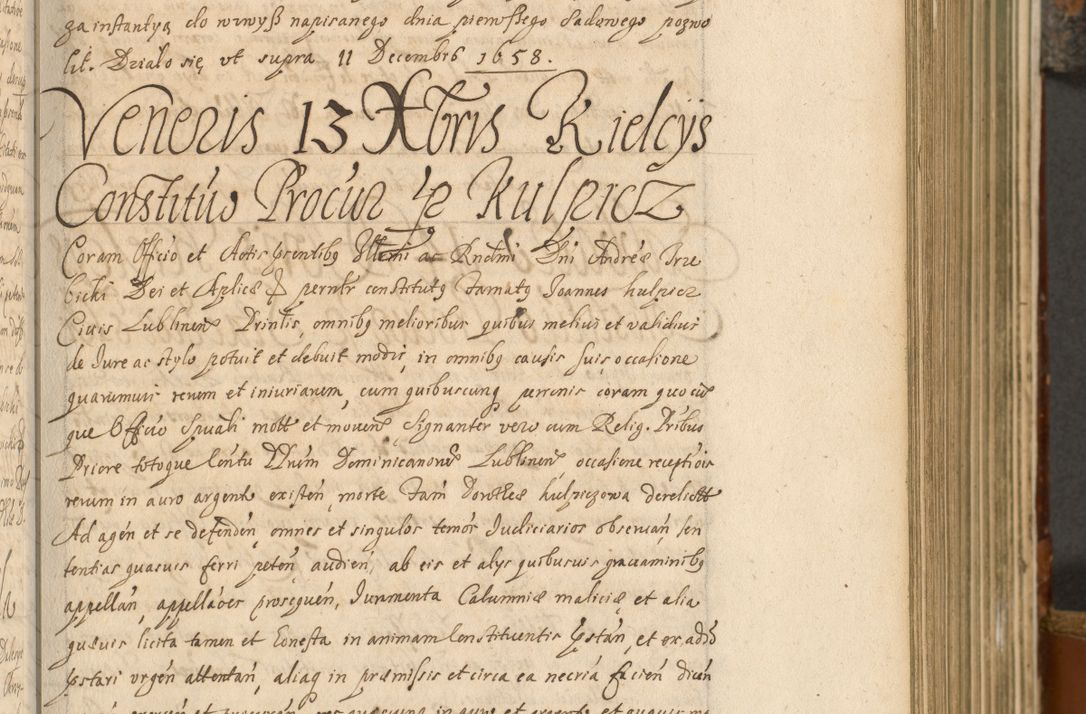 Zdjęcie nr 172 dla obiektu archiwalnego: Acta actorum, decretorum, sententiarum, erectionum, fundationum, confirmationum, instiutionum, resignationum, constitutionum, provisionum, submissionum, quietationum, substitutionum, ordinationum, ingrossationum, prostestationum R. D. Andreae Trzebicki, episcopi Cracoviensis, ducis Severiae in a. D. 1658 et  1659 acticatorum. Volumen I 