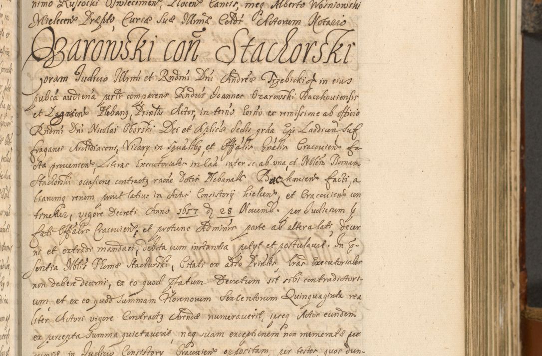 Zdjęcie nr 164 dla obiektu archiwalnego: Acta actorum, decretorum, sententiarum, erectionum, fundationum, confirmationum, instiutionum, resignationum, constitutionum, provisionum, submissionum, quietationum, substitutionum, ordinationum, ingrossationum, prostestationum R. D. Andreae Trzebicki, episcopi Cracoviensis, ducis Severiae in a. D. 1658 et  1659 acticatorum. Volumen I 
