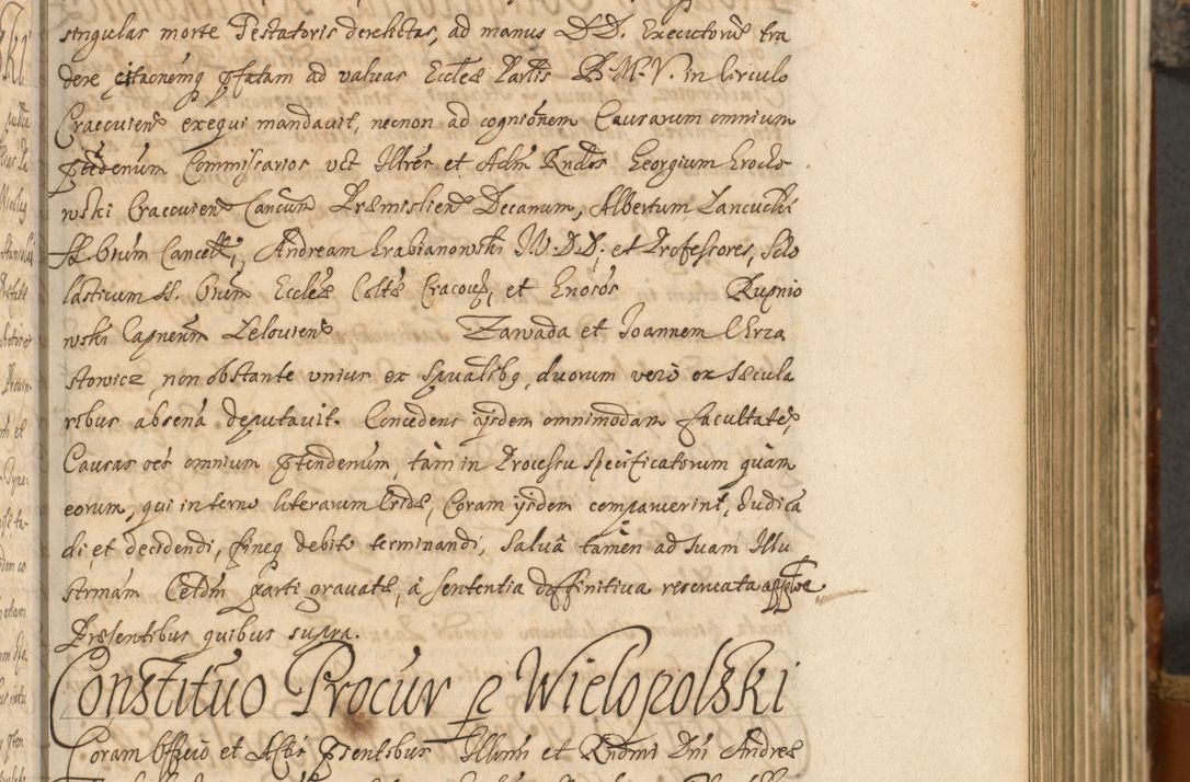 Zdjęcie nr 144 dla obiektu archiwalnego: Acta actorum, decretorum, sententiarum, erectionum, fundationum, confirmationum, instiutionum, resignationum, constitutionum, provisionum, submissionum, quietationum, substitutionum, ordinationum, ingrossationum, prostestationum R. D. Andreae Trzebicki, episcopi Cracoviensis, ducis Severiae in a. D. 1658 et  1659 acticatorum. Volumen I 