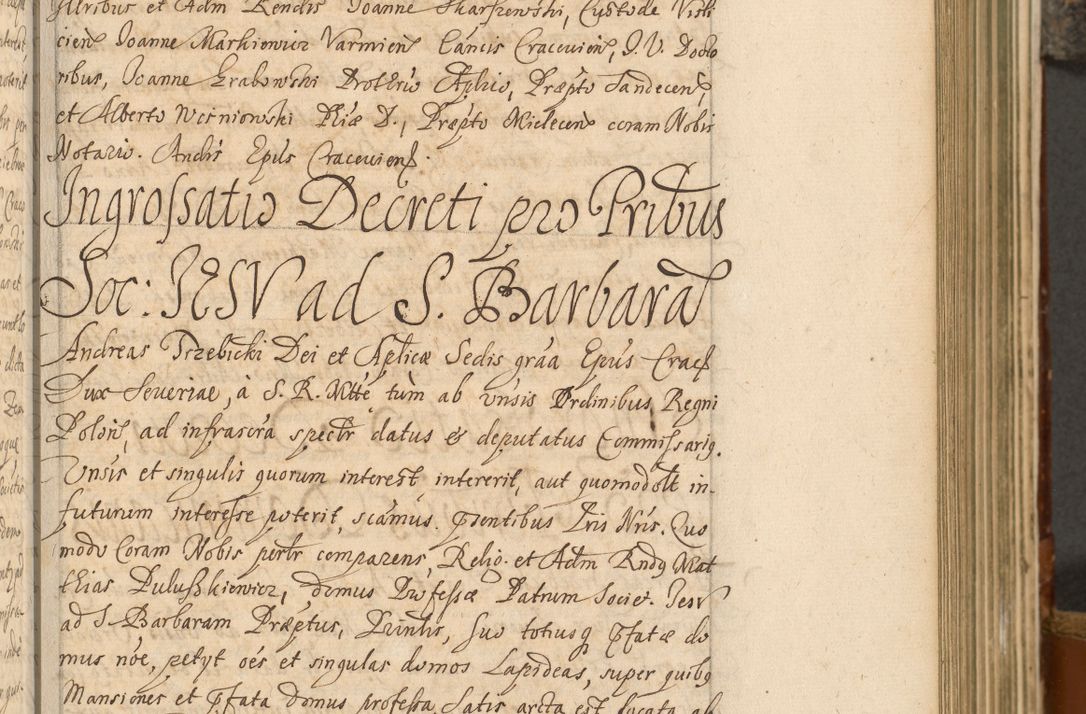 Zdjęcie nr 114 dla obiektu archiwalnego: Acta actorum, decretorum, sententiarum, erectionum, fundationum, confirmationum, instiutionum, resignationum, constitutionum, provisionum, submissionum, quietationum, substitutionum, ordinationum, ingrossationum, prostestationum R. D. Andreae Trzebicki, episcopi Cracoviensis, ducis Severiae in a. D. 1658 et  1659 acticatorum. Volumen I 