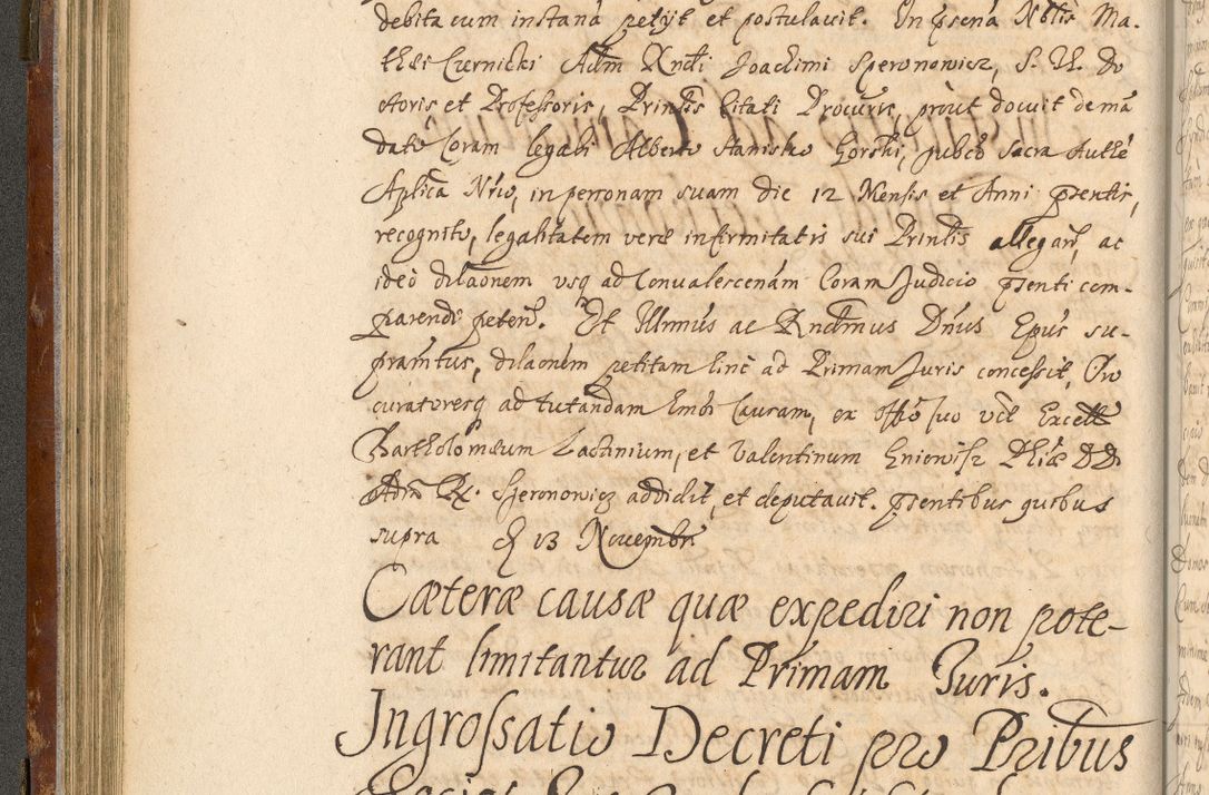 Zdjęcie nr 111 dla obiektu archiwalnego: Acta actorum, decretorum, sententiarum, erectionum, fundationum, confirmationum, instiutionum, resignationum, constitutionum, provisionum, submissionum, quietationum, substitutionum, ordinationum, ingrossationum, prostestationum R. D. Andreae Trzebicki, episcopi Cracoviensis, ducis Severiae in a. D. 1658 et  1659 acticatorum. Volumen I 