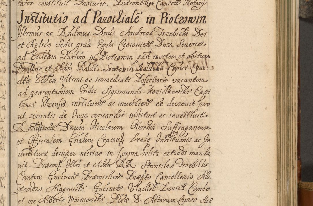 Zdjęcie nr 92 dla obiektu archiwalnego: Acta actorum, decretorum, sententiarum, erectionum, fundationum, confirmationum, instiutionum, resignationum, constitutionum, provisionum, submissionum, quietationum, substitutionum, ordinationum, ingrossationum, prostestationum R. D. Andreae Trzebicki, episcopi Cracoviensis, ducis Severiae in a. D. 1658 et  1659 acticatorum. Volumen I 